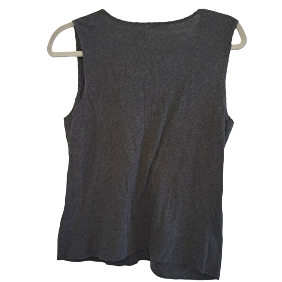 J. Crew Gray Sequin Tank Top with Buttons Size Medium - Picture 2 of 5